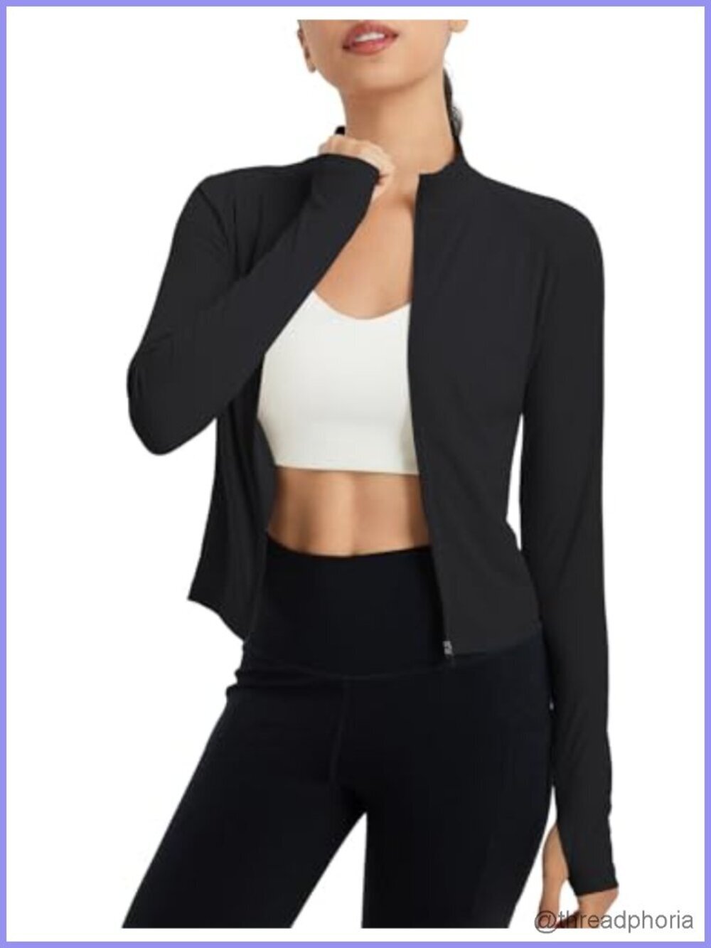 UPF 50+ Sun Protection Crop Jacket with Pockets Full Zip Lightweight Quick Dry